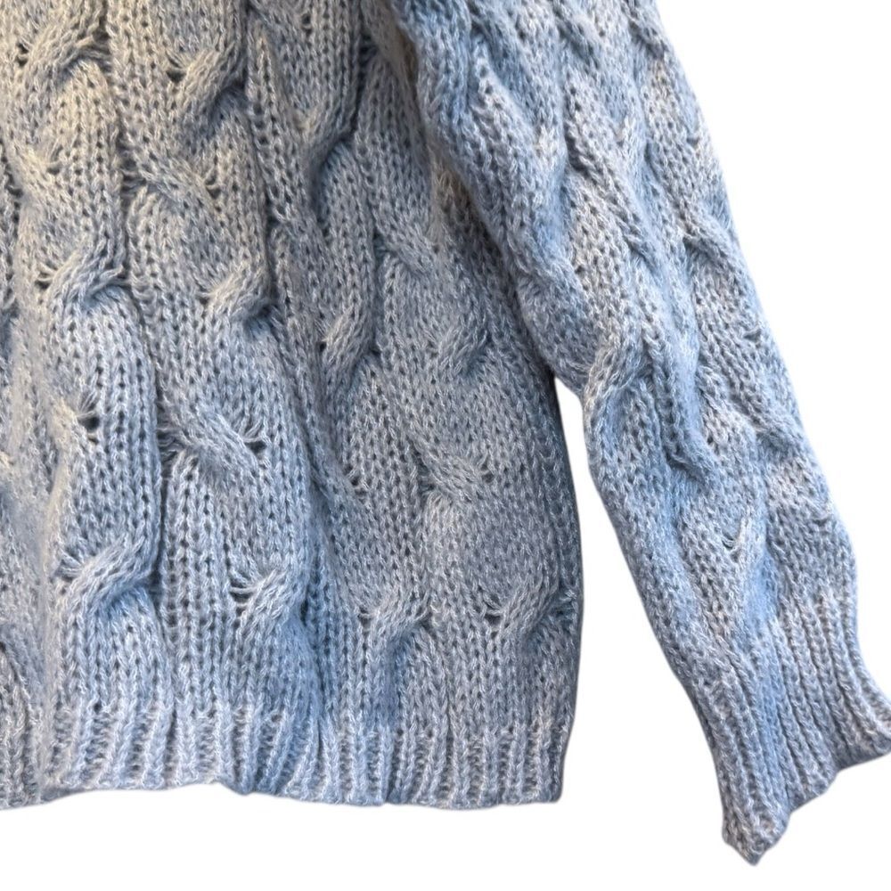 Gray Cable-Knit Hooded Sweater NWT - Woven Right - Picture 12 of 15